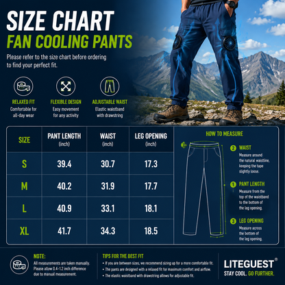 LITEGUEST Smart Air-Conditioned Fan Cooling Pants – USB Dual Fans