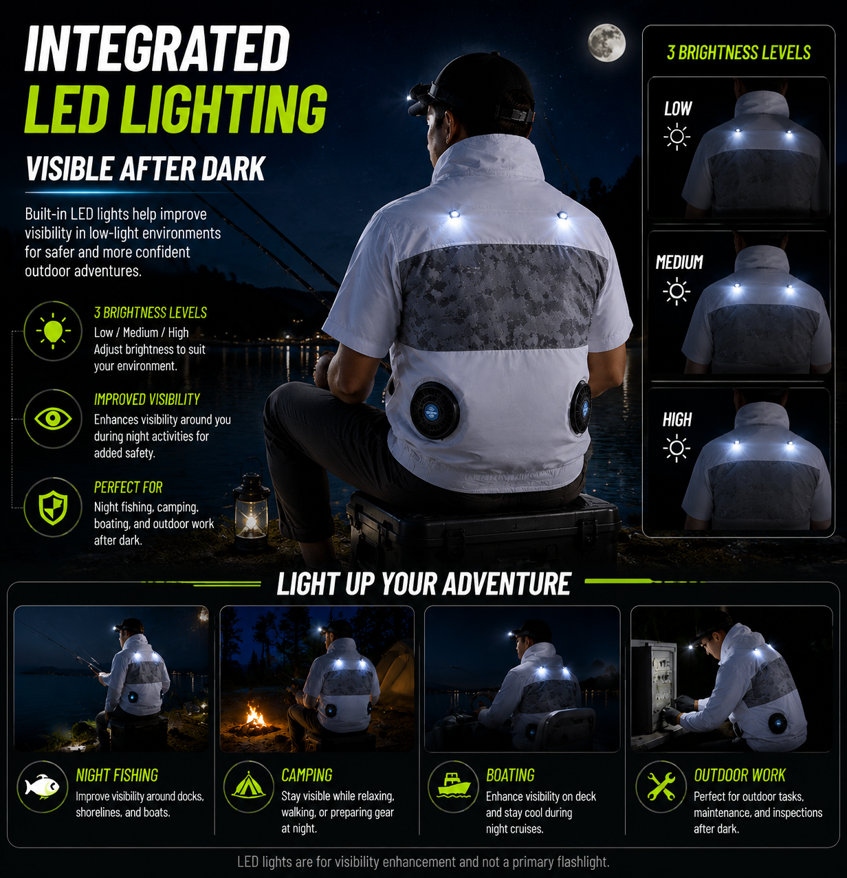 LITEGUEST LED Cooling Fan Jacket – Night Fishing & Outdoor Summer Gear