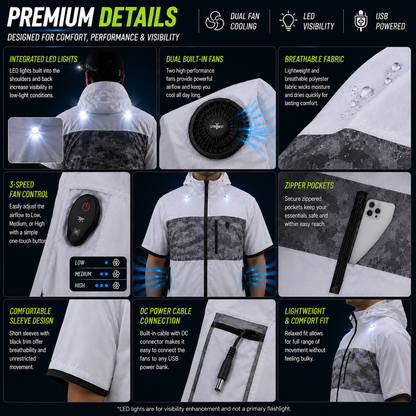 LITEGUEST LED Cooling Fan Jacket – Night Fishing & Outdoor Summer Gear