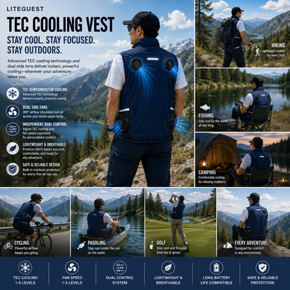 LITEGUEST Wearable Cooling Vest – TEC + Turbo Fan Active Cooling