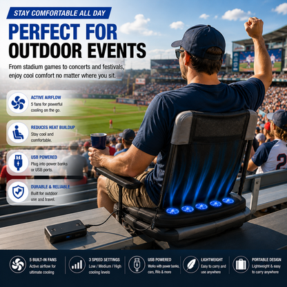 LITEGUEST Fan-Cooling Seat Cushion – USB-Powered Summer Comfort