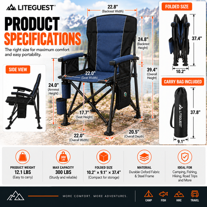 LITEGUEST Heated Camping Chair | USB Heated Folding Chair