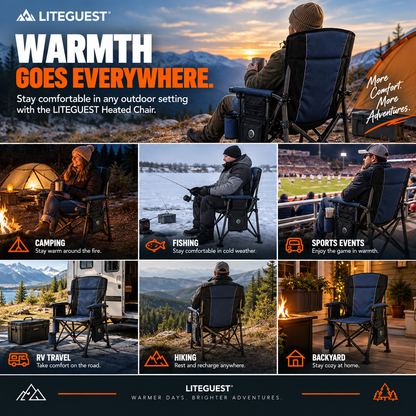 LITEGUEST Heated Camping Chair | USB Heated Folding Chair