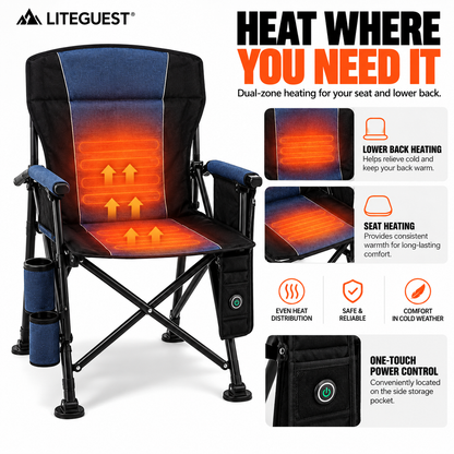 LITEGUEST Heated Camping Chair | USB Heated Folding Chair