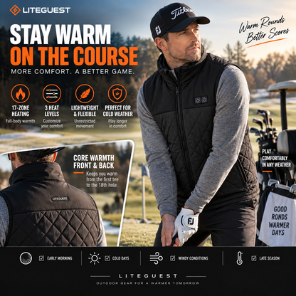 LITEGUEST 17-Zone Dual-Control Heated Vest for Daily Winter Warmth
