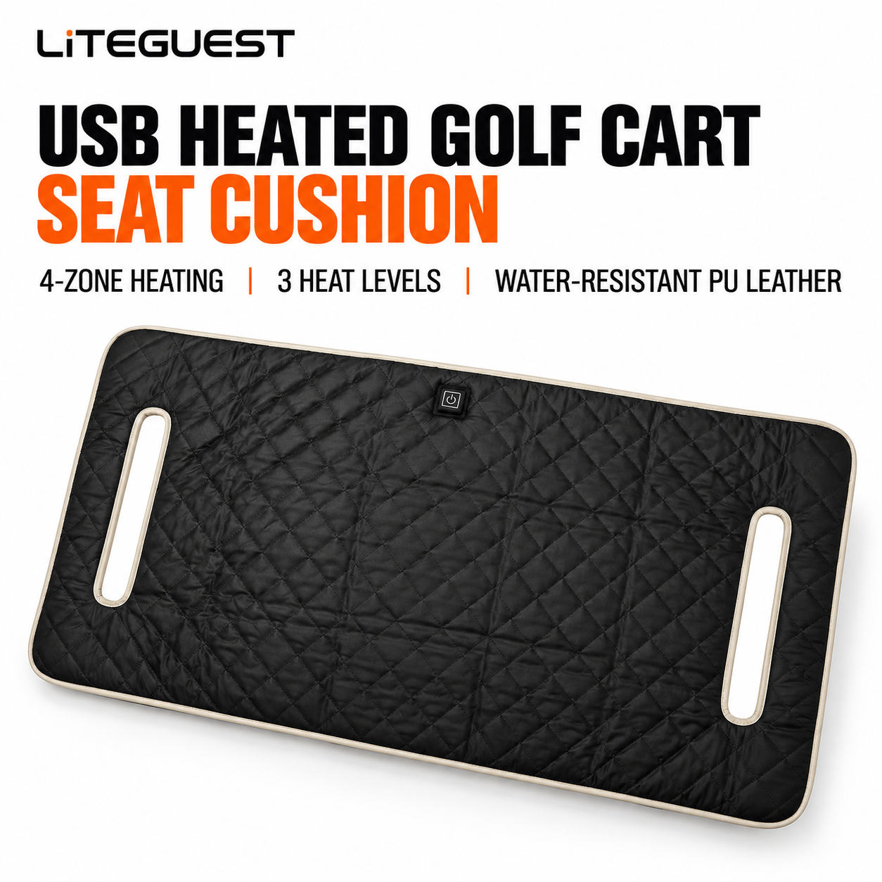 LITEGUEST USB Heated Golf Cart Seat Cushion Winter Warmth Essential