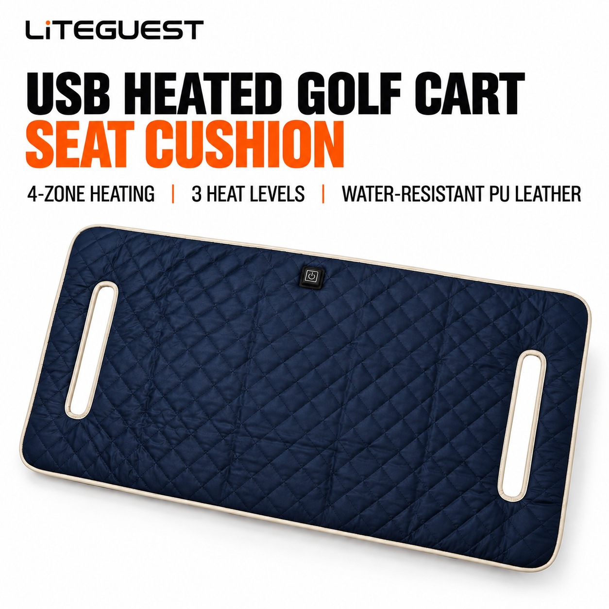 LITEGUEST USB Heated Golf Cart Seat Cushion Winter Warmth Essential