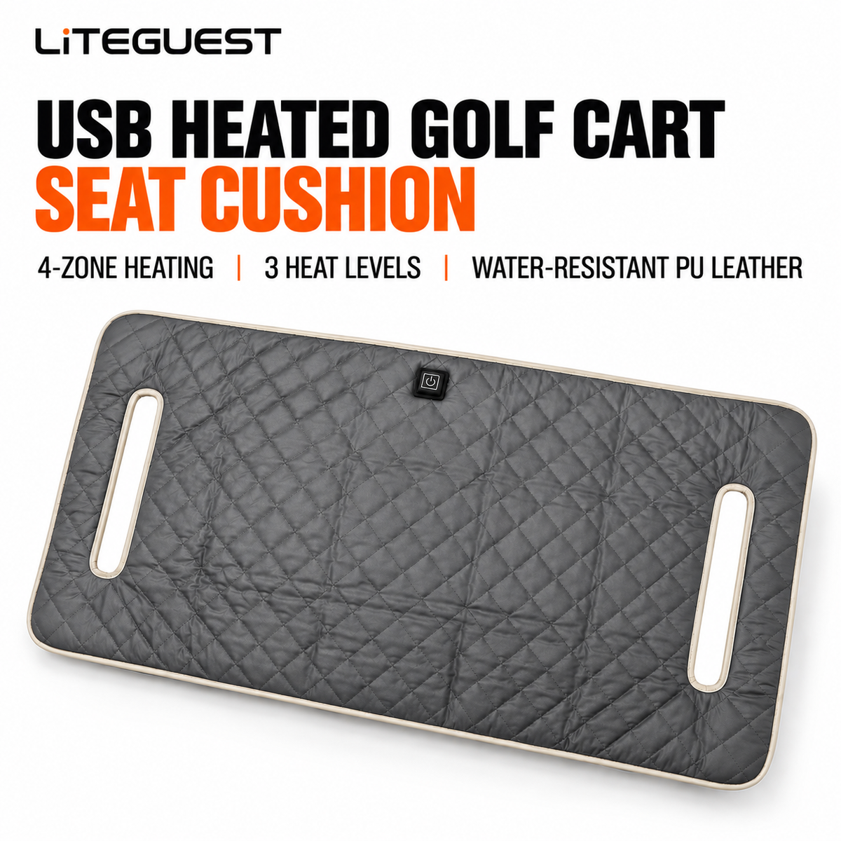 LITEGUEST USB Heated Golf Cart Seat Cushion Winter Warmth Essential