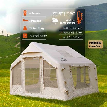 Coody 8 Beige Inflatable Tent House for Camping (1-4 person)