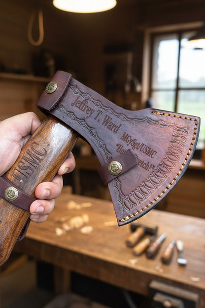 Damascus Skeggox Bearded Viking Axe with Hardwood Handle