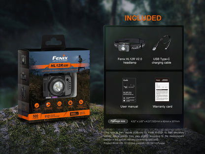 Fenix HL12R V2 Ultralight Outdoor Rechargeable Headlamp