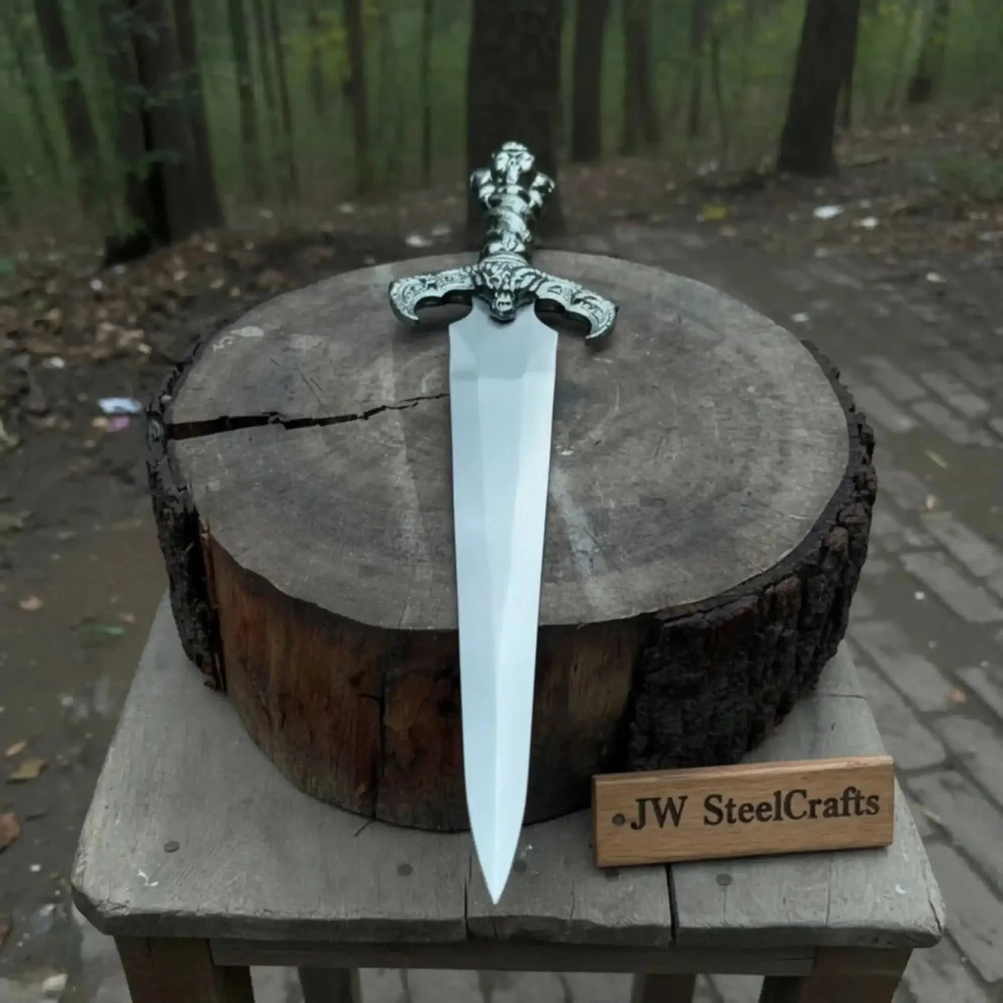 Handmade Medieval Fantasy Short Sword in Polished Steel with Gothic Cross Hilt for Collection, Cosplay and Display