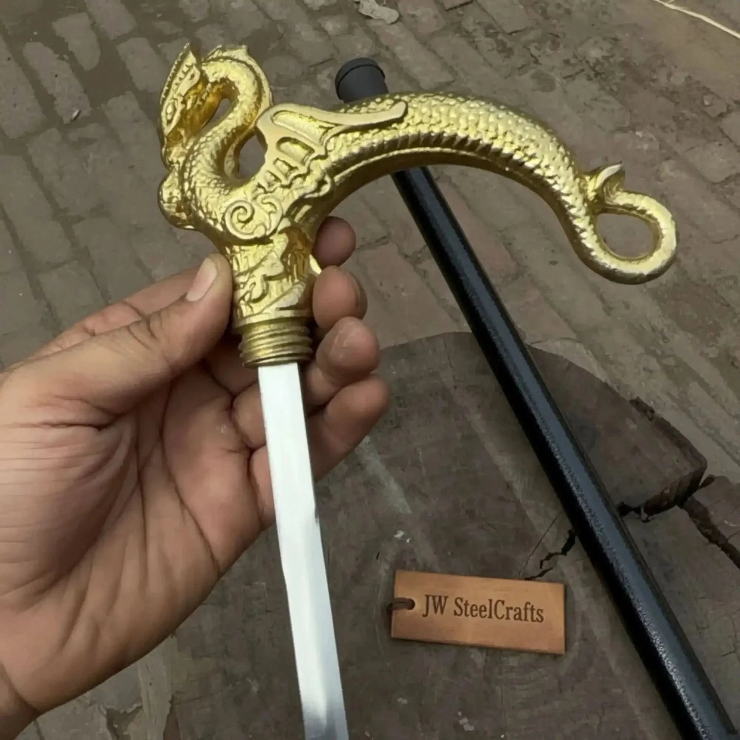 Handmade Pirate Officer Sword with Ornate Dragon Handle