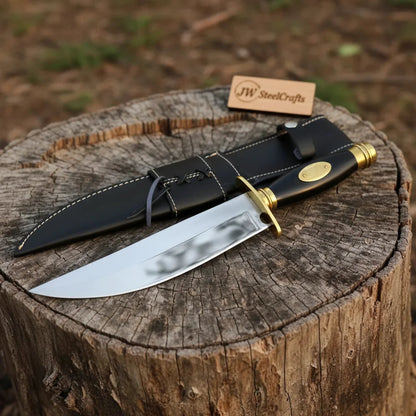 Classic American Clip Point Bowie Knife Fixed Blade 9 Inch Hunting Knife with Guard