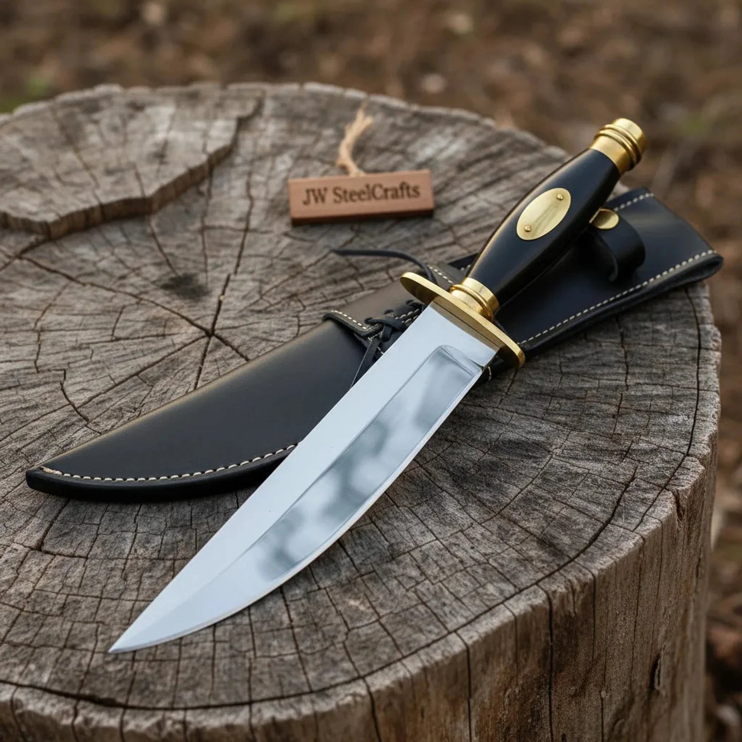 Classic American Clip Point Bowie Knife Fixed Blade 9 Inch Hunting Knife with Guard