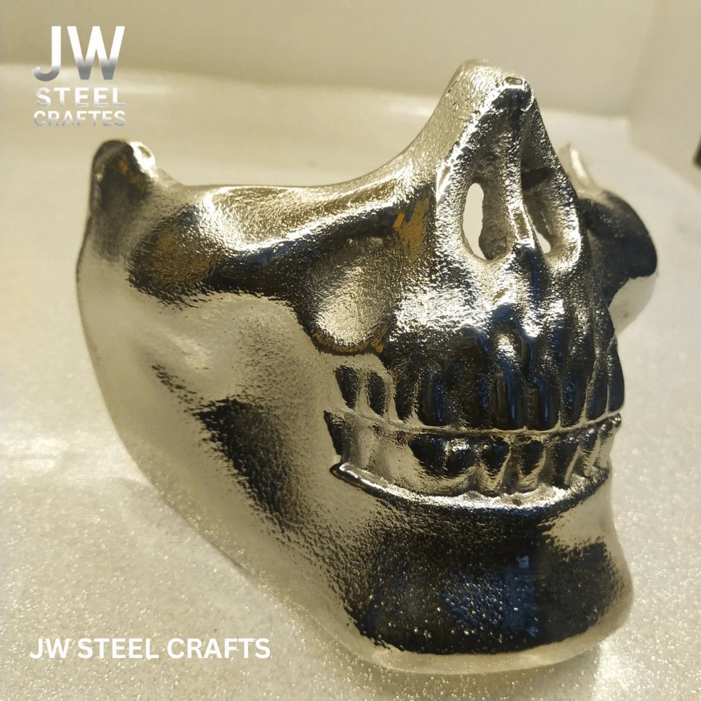 Polished Metal Skull Decor | Handmade Cast Aluminum Skull Sculpture