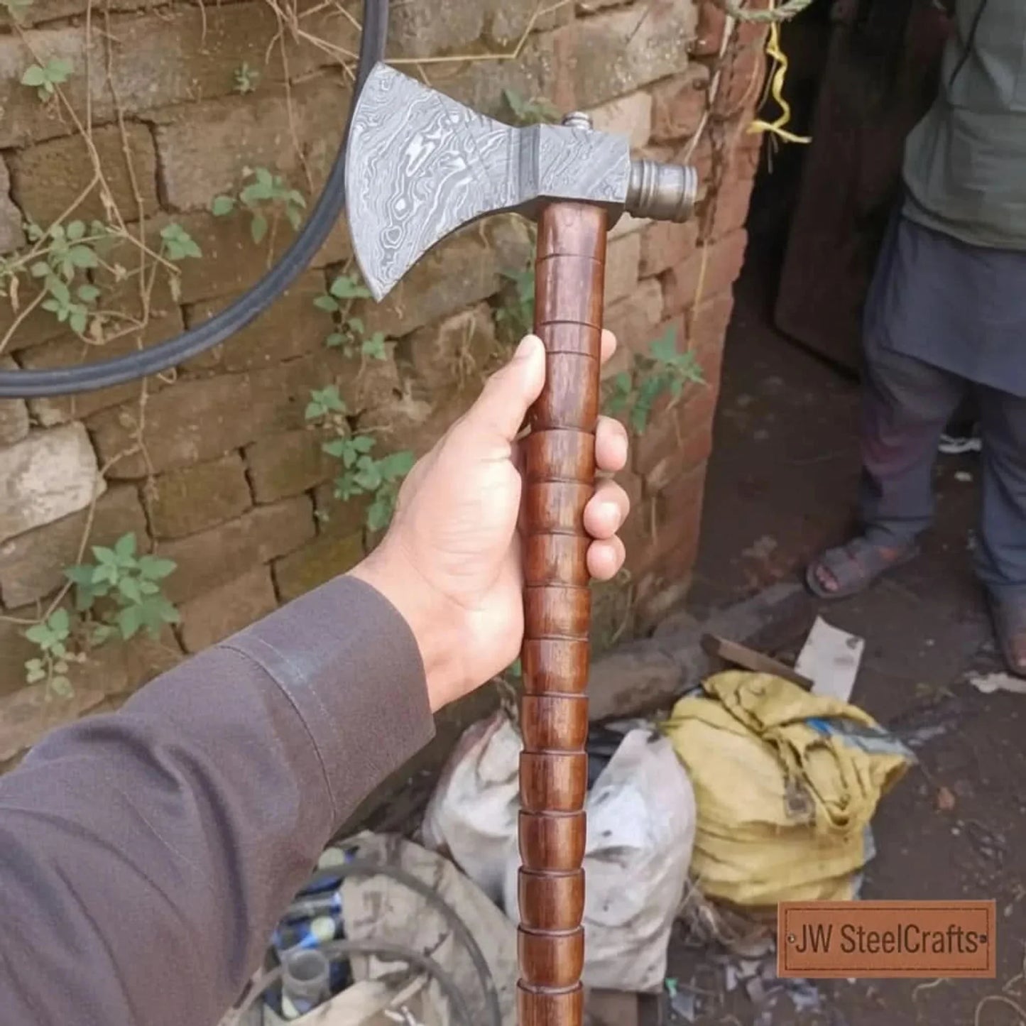 Damascus Pipe Tomahawk Hand Forged Viking Axe