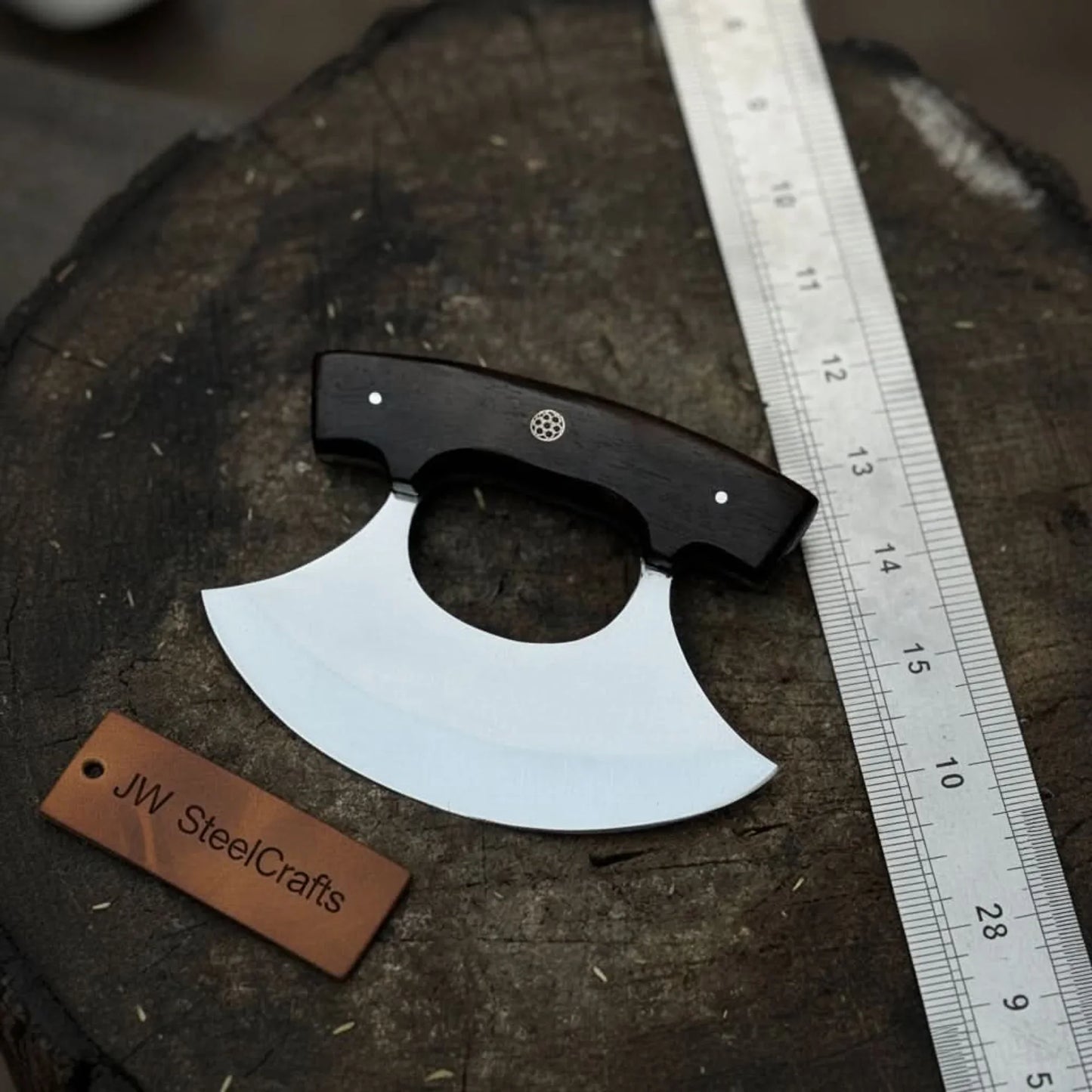 Handmade Ulu Chopper Knife — High Polished Stainless Steel Blade