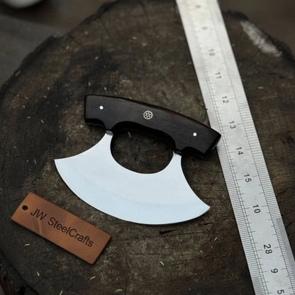 Handmade Ulu Chopper Knife — High Polished Stainless Steel Blade