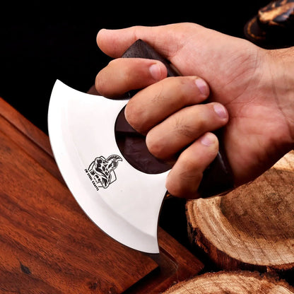 Handmade Stainless Steel Ulu Knife – Wenge Wood Handle | 5.5” Blade | Mosaic Pin | JW SteelCrafts
