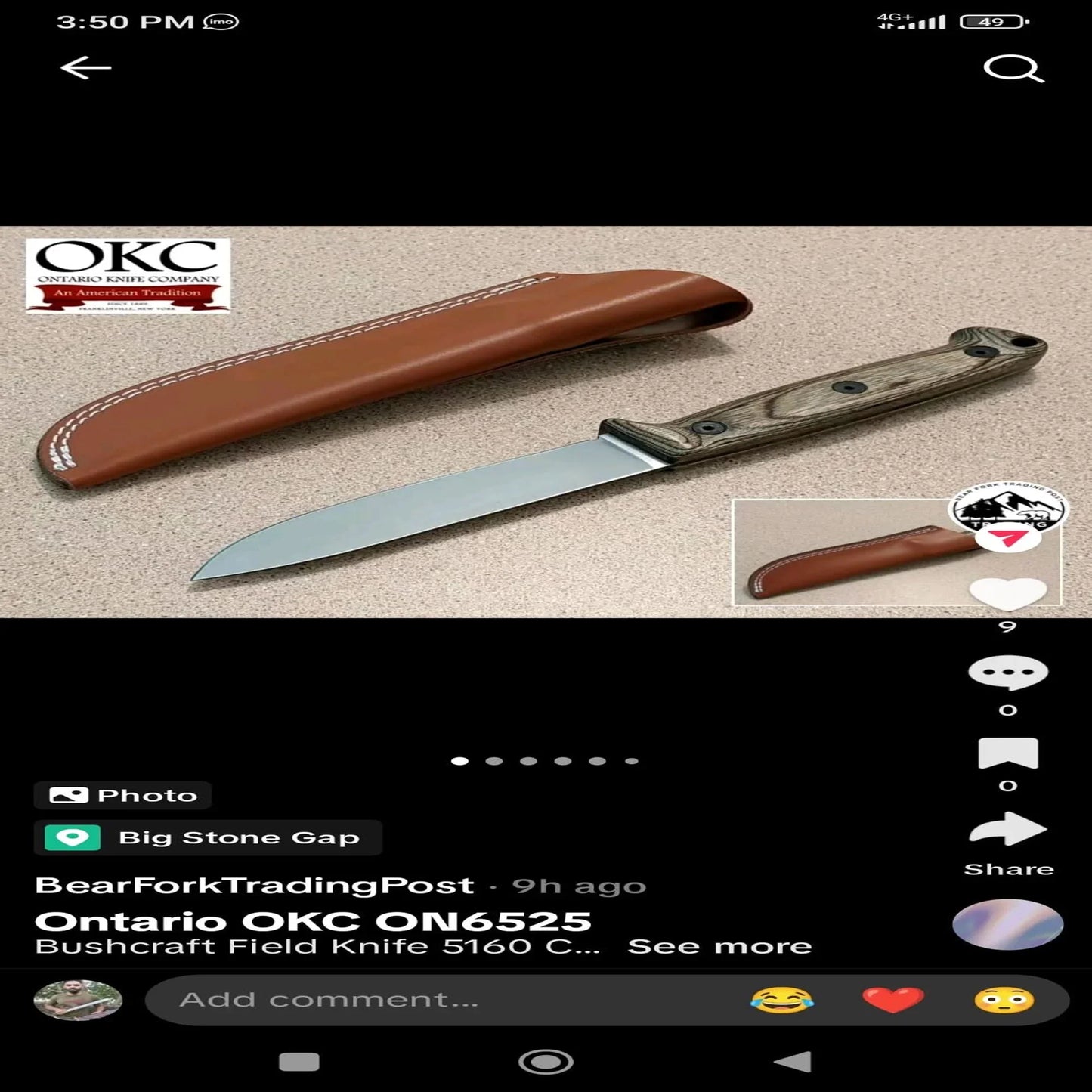 Handmade Damascus Fixed Blade Knife — Full Tang, Leather Sheath