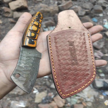 Handmade Damascus Mini EDC Knife — Everyday Carry Survival Tool