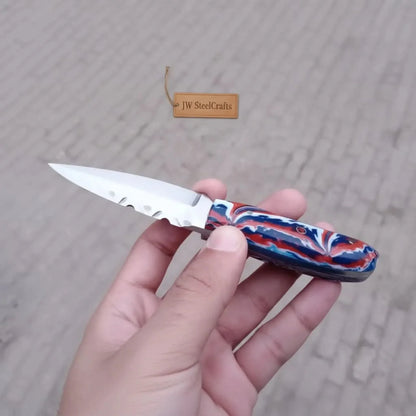 Handmade Skinner Knife Resin Handle Fixed Blade Hunting Knife JW SteelCrafts