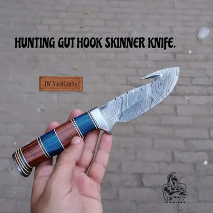 Custom Handmade Hunting Gut Hook Skinner Knife.