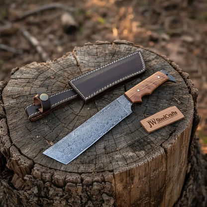Hunting Knife Hunting 12" Tanto Knife with Olive Wood Handle with Sheath