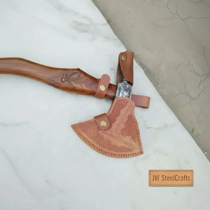 Custom Handmade 20" Damascus steel Best Bearded  Felling Hatchet Axe