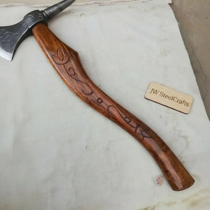 Custom Handmade 20" Damascus steel Best Bearded  Felling Hatchet Axe