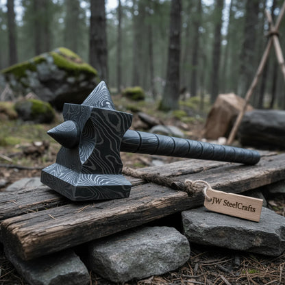 BLACKSMITH Custom Handmade - 12.Inches Beautiful Full Damascus Hammer MB-0024