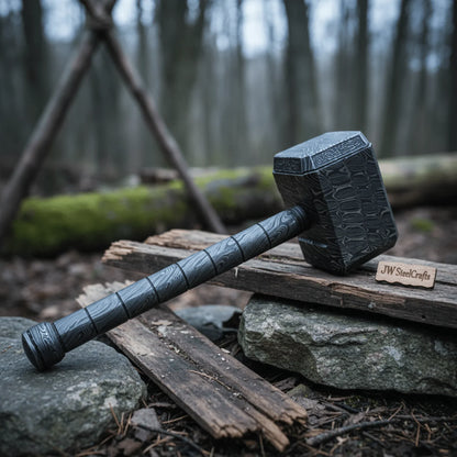 Handmade Full Damascus Steel Hammer – Great Piece of Art MB-0013