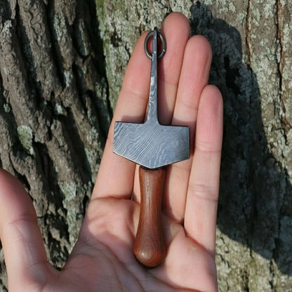 DE-0015 Custom Handmade Damascus steel Viking pendant /Thor Hammer Pendant/Jewellery