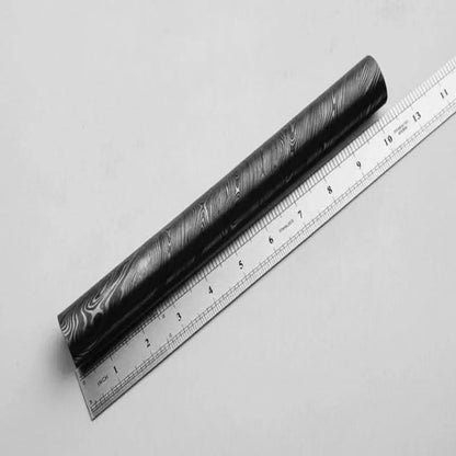 Damascus Steel Rod 10 Inch Round Pattern Welded Bar for Ring Making