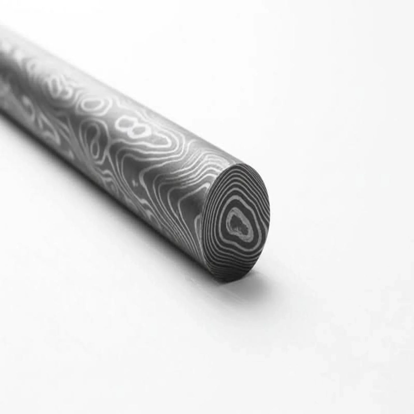 Damascus Steel Rod 10 Inch Round Pattern Welded Bar for Ring Making