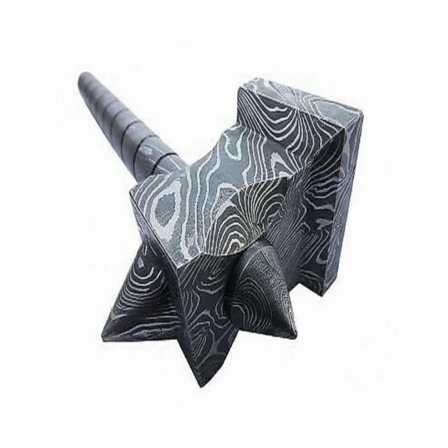 Hand made damascus steel viking hammer