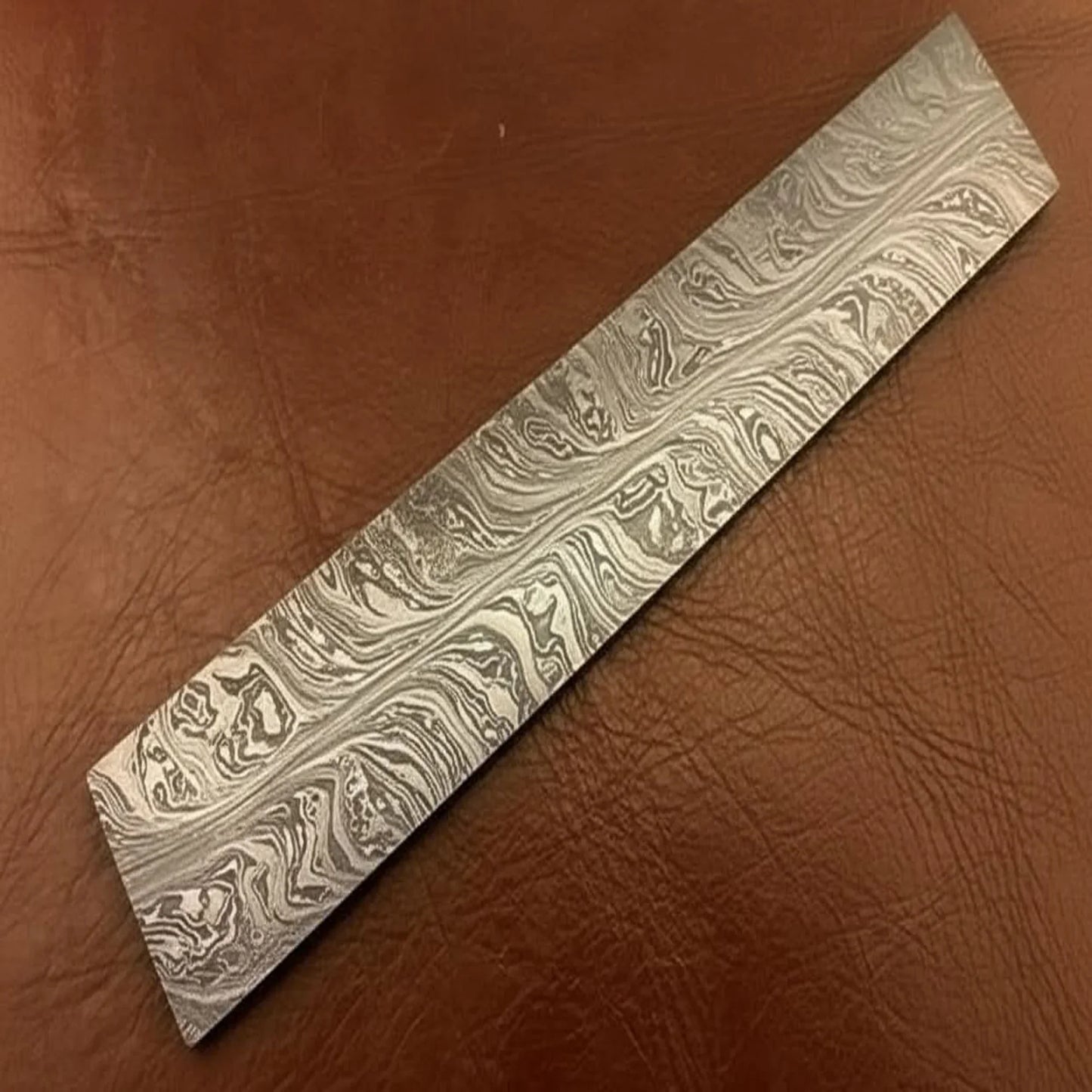 7 Inch Damascus Steel Billet Bar Pattern Welded Blank for Knife and Tool Making