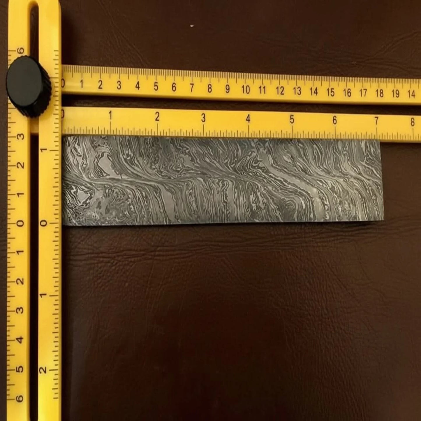 7 Inch Damascus Steel Billet Bar Pattern Welded Blank for Knife and Tool Making