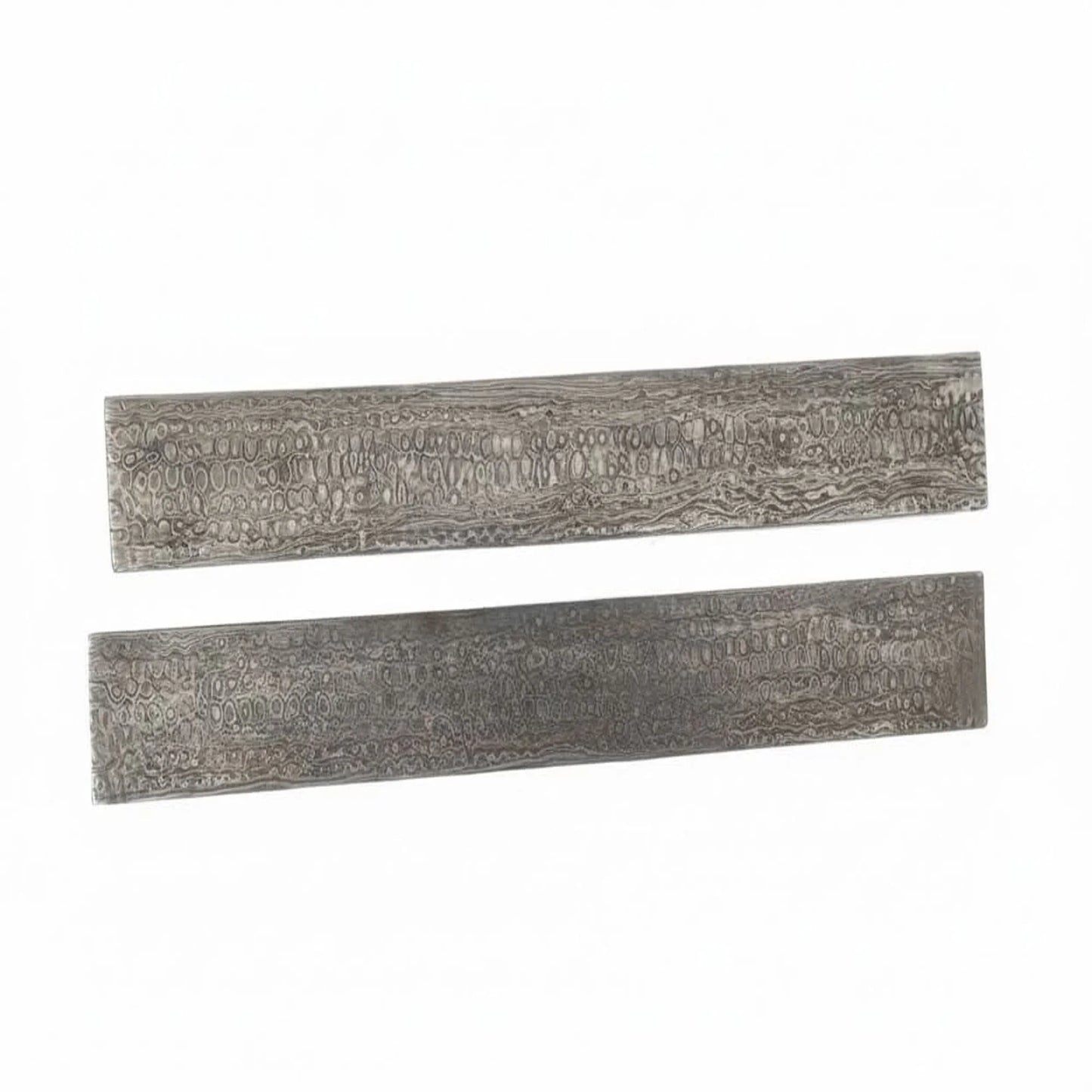 12 Inch Damascus Steel Billet Bar Pair 2 Inch Wide Pattern Welded Bladesmith Stock for Knife Making
