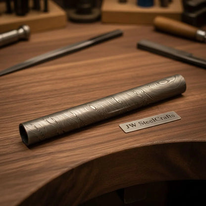 10 Inch Damascus Steel Round Bar Rod for Rings Pens Buckles Jewelry Making