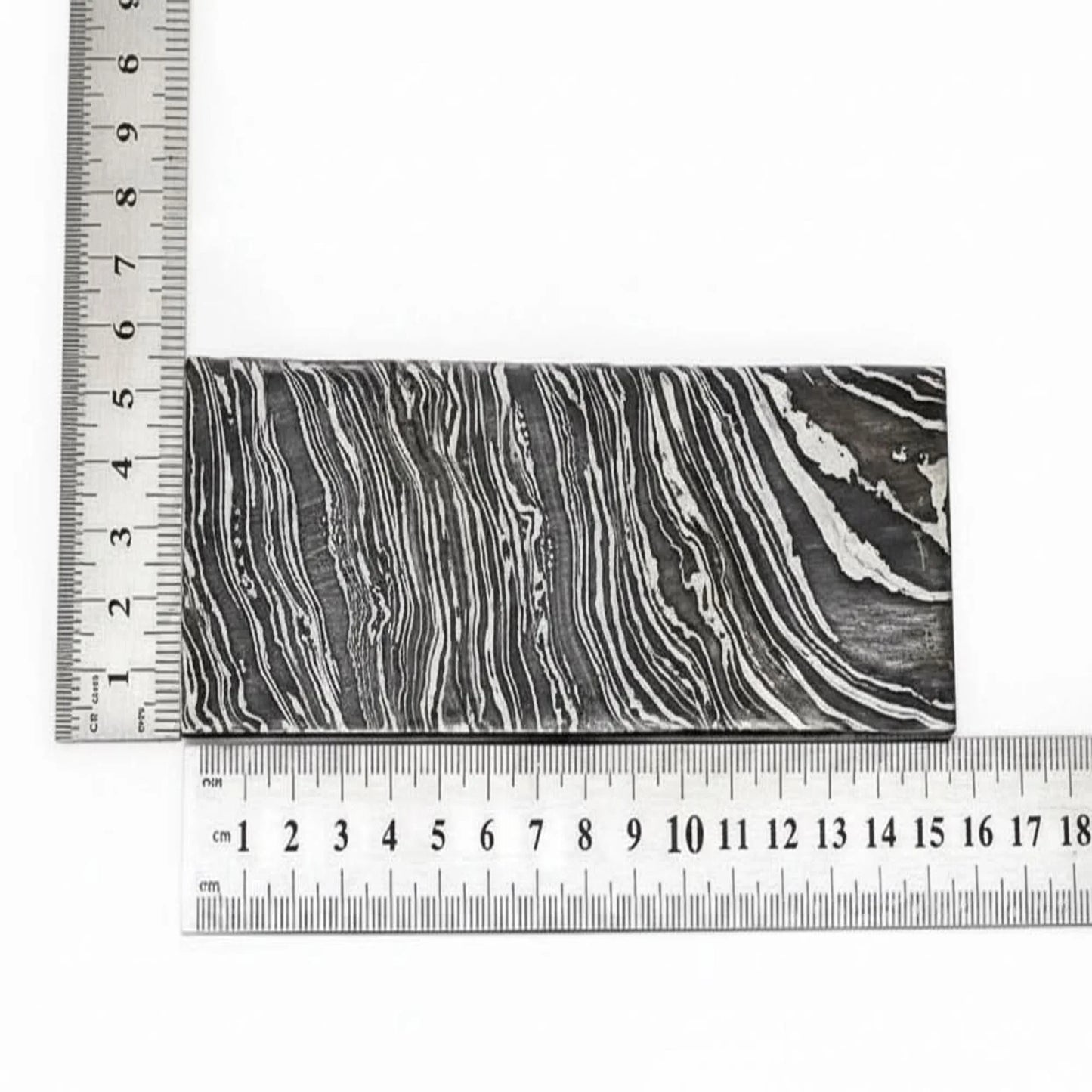Damascus Steel Billet Bar 4mm Thick Pattern Welded Blank for Knife Making