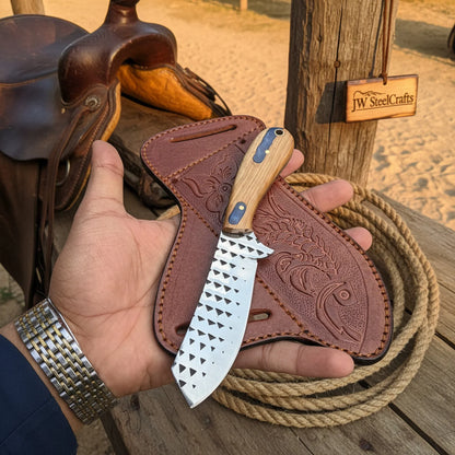 Timberline Damascus Skinner Knife 8" Handmade Wood Handle Damascus Blade