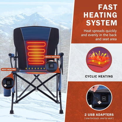 LITEGUEST Heated Folding Chair Portable Warmth Gear for  Outdoor