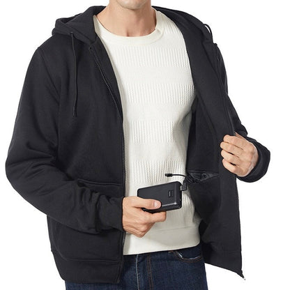 LITEGUEST 5-Zone USB Heated Hoodie Heated Zip-up Hooded Sweatshirt