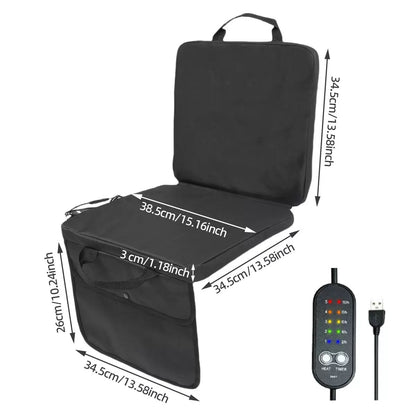 LITEGUEST USB Heated Stadium Seat Cushion Foldable Portable Chair Pad