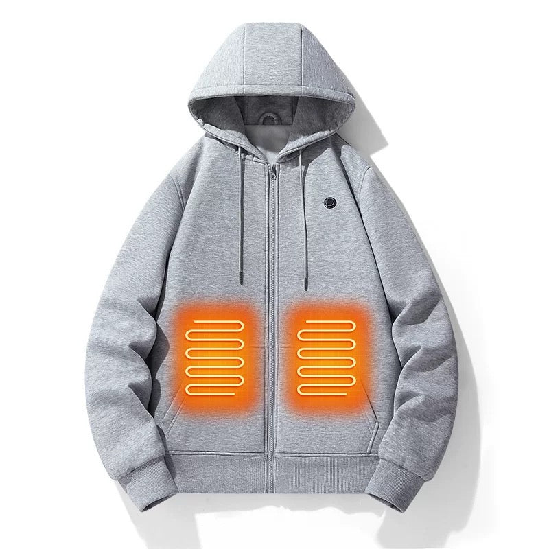 LITEGUEST 5-Zone USB Heated Hoodie Heated Zip-up Hooded Sweatshirt