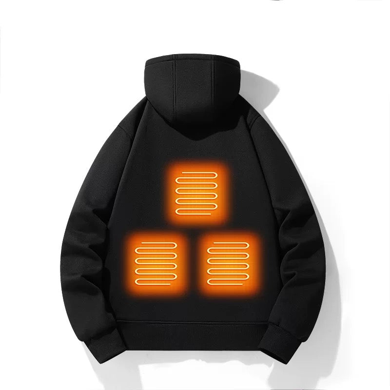 LITEGUEST 5-Zone USB Heated Hoodie Heated Zip-up Hooded Sweatshirt