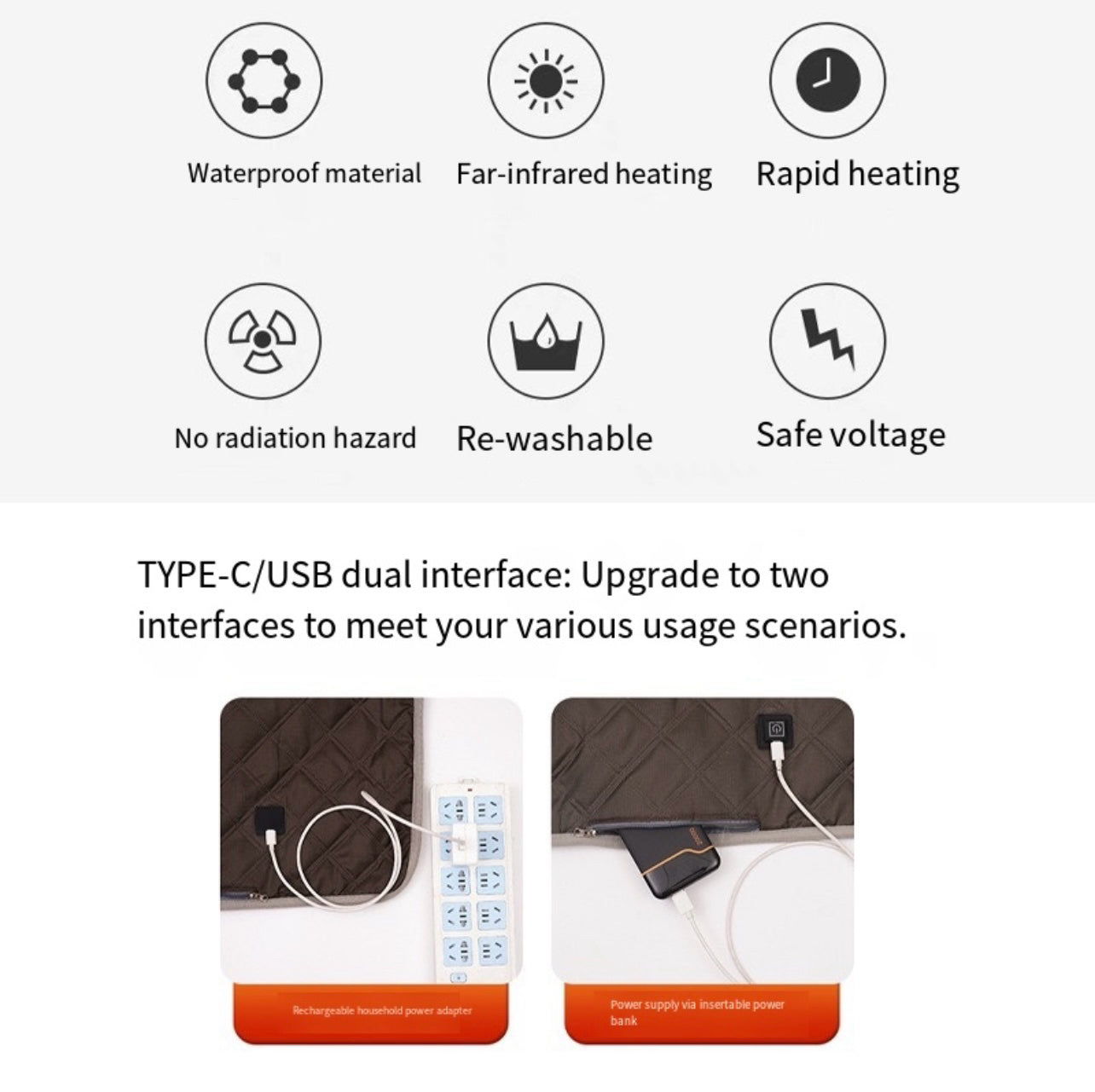 LITEGUEST USB Heated Stroller Seat Pad Smart Baby Car Seat Cushion