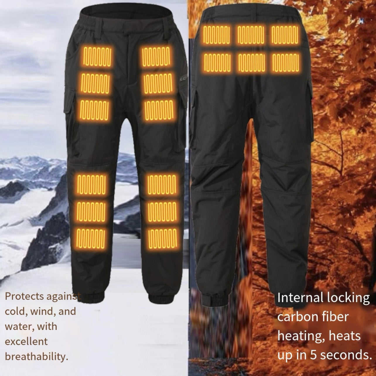LITEGUEST 18-Zone Heated Pants for Extreme Cold Riding & Skiing